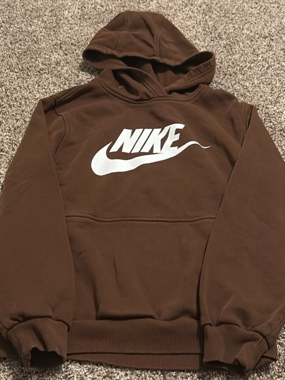 Nike Boys Brown Hooded Sweatshirt Size Large